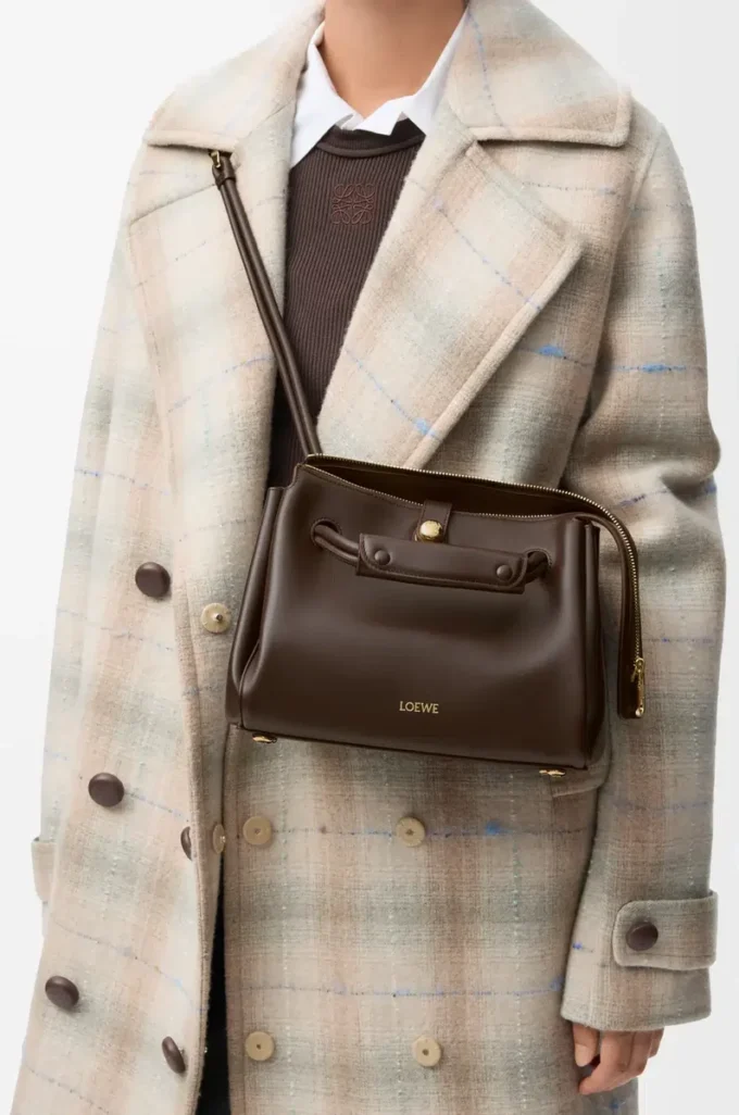 Small Madrid bag in supple calfskin Dark Chestnut Small Madrid bag in supple calfskin Dark Chestnut