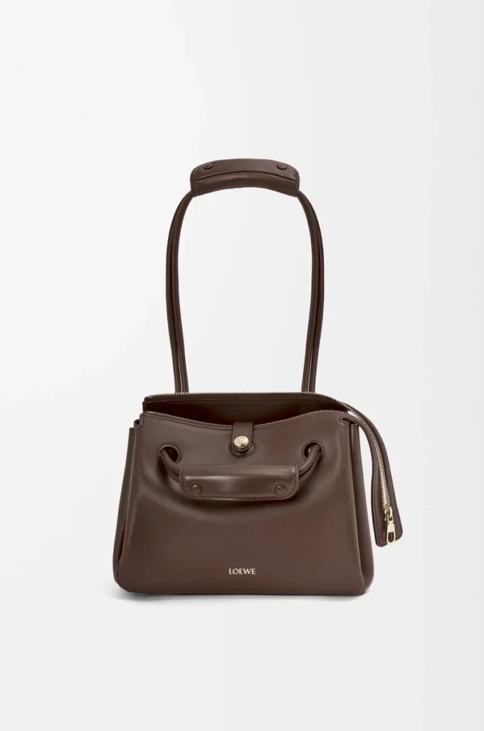 Small Madrid bag in supple calfskin Dark Chestnut Small Madrid bag in supple calfskin Dark Chestnut