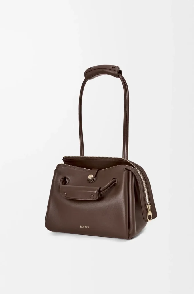 Small Madrid bag in supple calfskin Dark Chestnut Small Madrid bag in supple calfskin Dark Chestnut