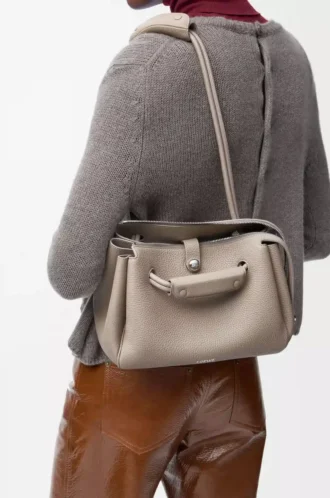 Small Madrid bag in supple grained calfskin Clay