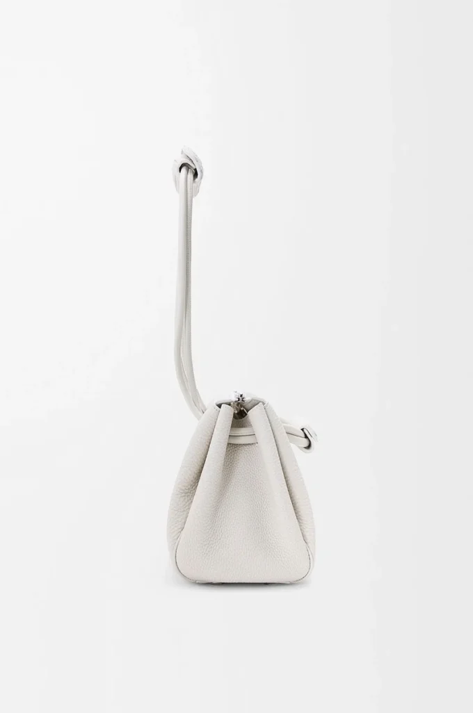 Small Madrid bag in supple grained calfskin Soft White