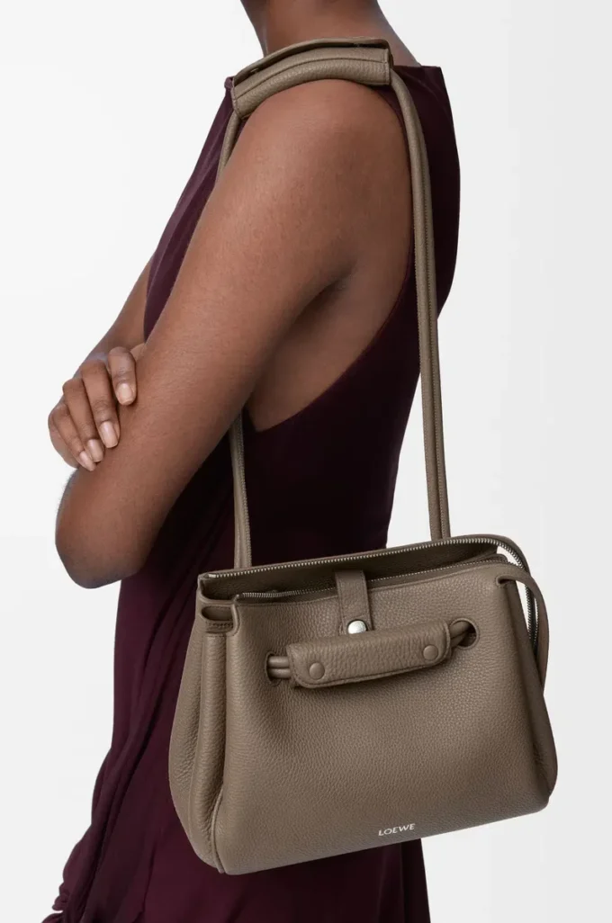 Small Madrid bag in supple grained calfskin Taupe Small Madrid bag in supple grained calfskin Taupe