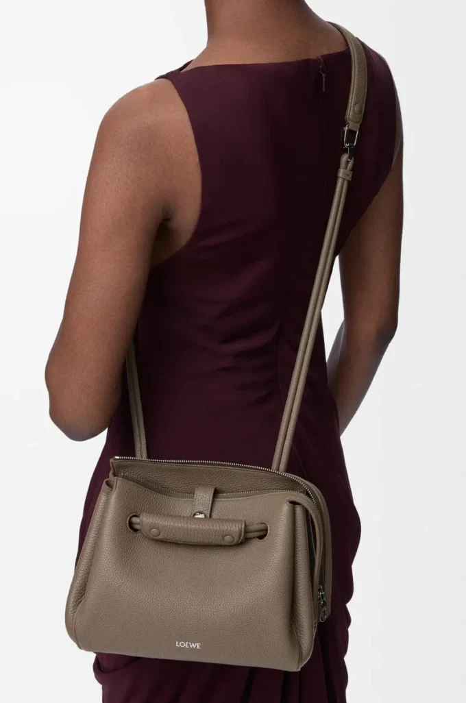 Small Madrid bag in supple grained calfskin Taupe Small Madrid bag in supple grained calfskin Taupe