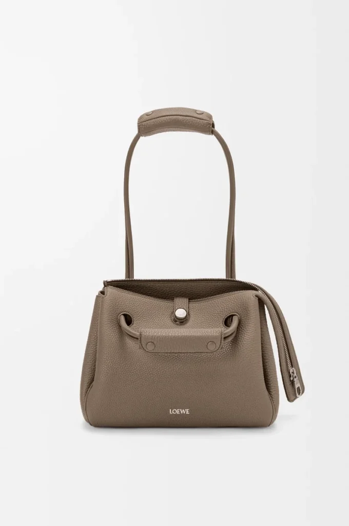 Small Madrid bag in supple grained calfskin Taupe Small Madrid bag in supple grained calfskin Taupe