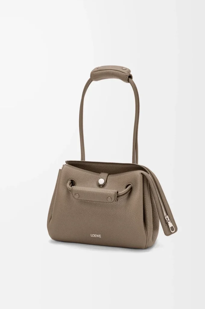 Small Madrid bag in supple grained calfskin Taupe Small Madrid bag in supple grained calfskin Taupe