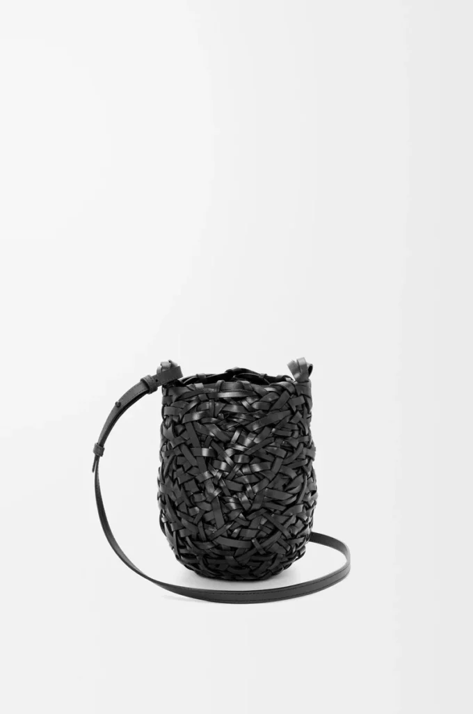 Small Nest Basket bag in calfskin Black Small Nest Basket bag in calfskin Black