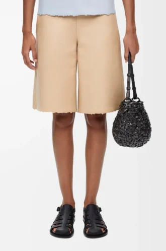 Small Nest Basket bag in calfskin Black