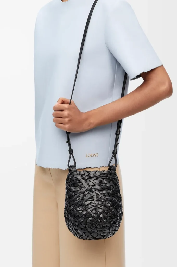 Small Nest Basket bag in calfskin Black Small Nest Basket bag in calfskin Black