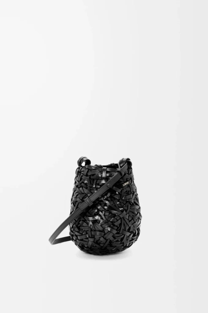 Small Nest Basket bag in calfskin Black Small Nest Basket bag in calfskin Black