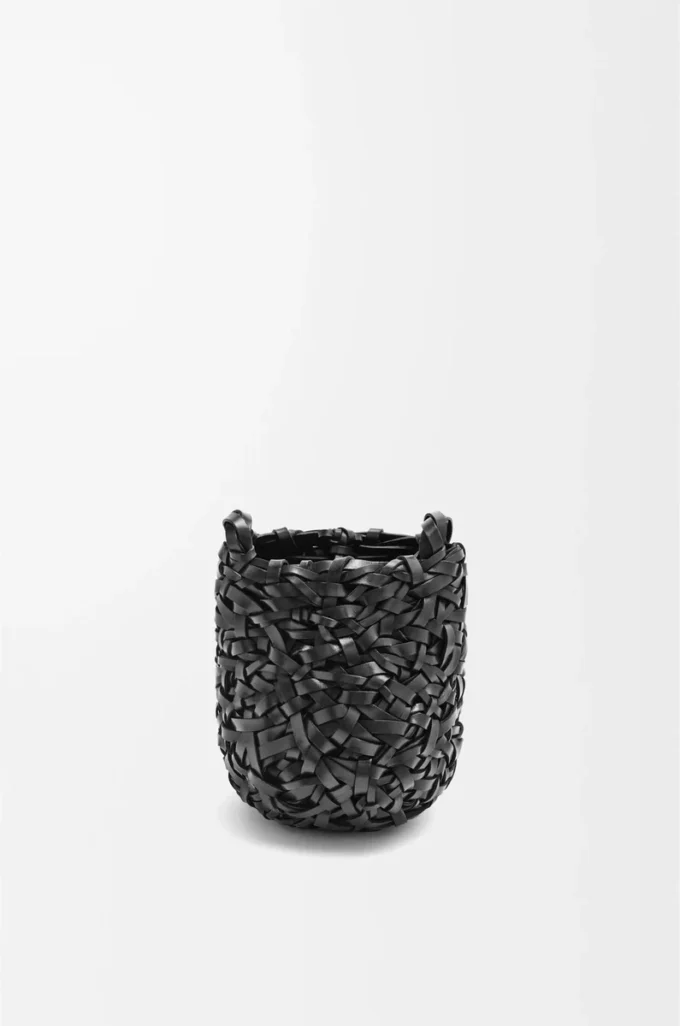 Small Nest Basket bag in calfskin Black Small Nest Basket bag in calfskin Black