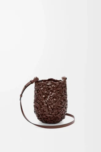 Small Nest Basket bag in calfskin Chestnut