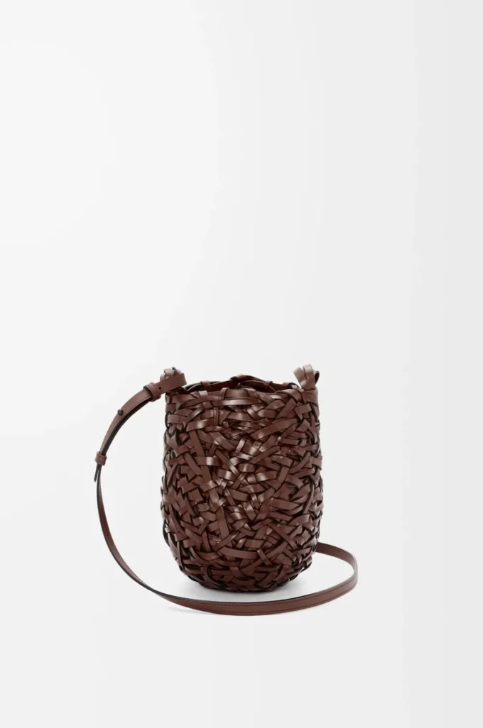 Small Nest Basket bag in calfskin Chestnut Small Nest Basket bag in calfskin Chestnut