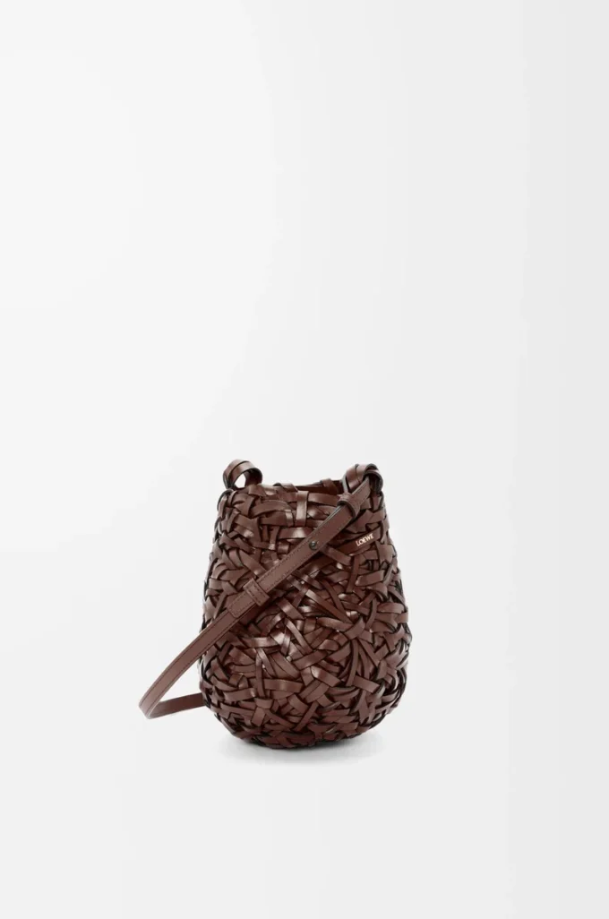 Small Nest Basket bag in calfskin Chestnut Small Nest Basket bag in calfskin Chestnut