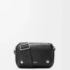 Small Pebble messenger bag in supple grained calfskin Black Small Pebble messenger bag in supple grained calfskin Black