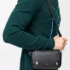 Small Pebble messenger bag in supple grained calfskin Black Small Pebble messenger bag in supple grained calfskin Black