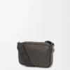 Small Pebble messenger bag in supple grained calfskin Dark Grey