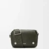 Small Pebble messenger bag in supple grained calfskin Dark Khaki Small Pebble messenger bag in supple grained calfskin Dark Khaki