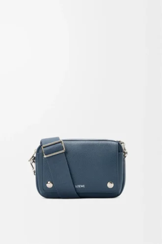 Small Pebble messenger bag in supple grained calfskin Indigo Dye