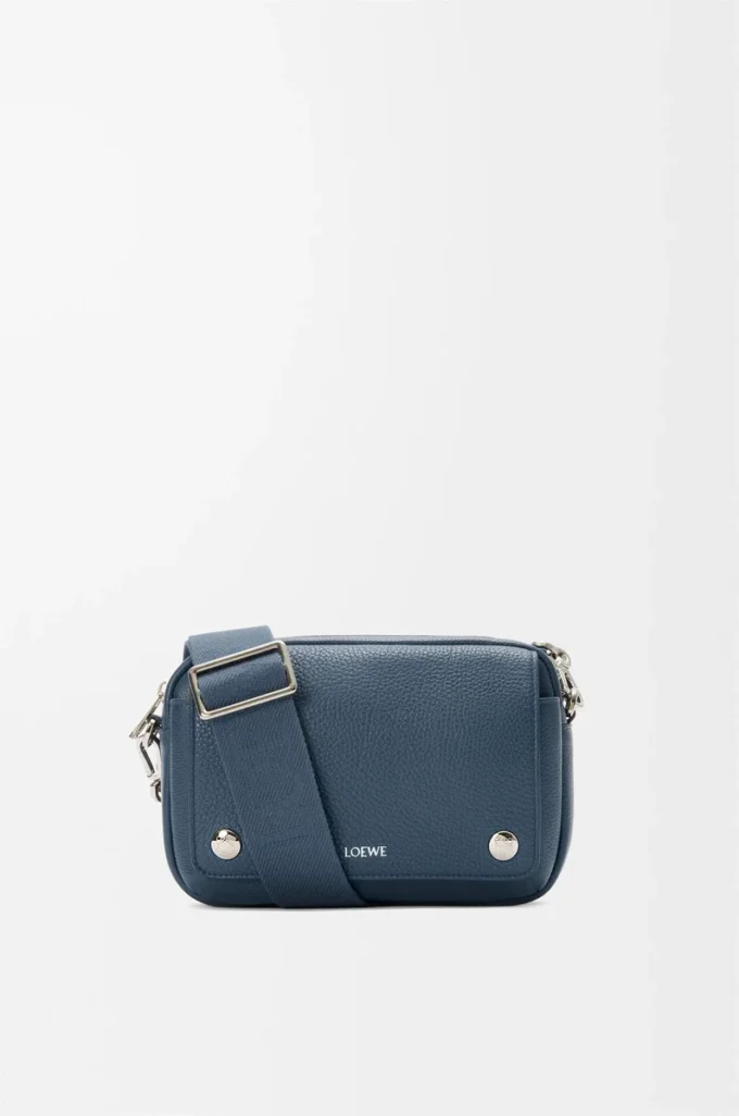 Small Pebble messenger bag in supple grained calfskin Indigo Dye Small Pebble messenger bag in supple grained calfskin Indigo Dye