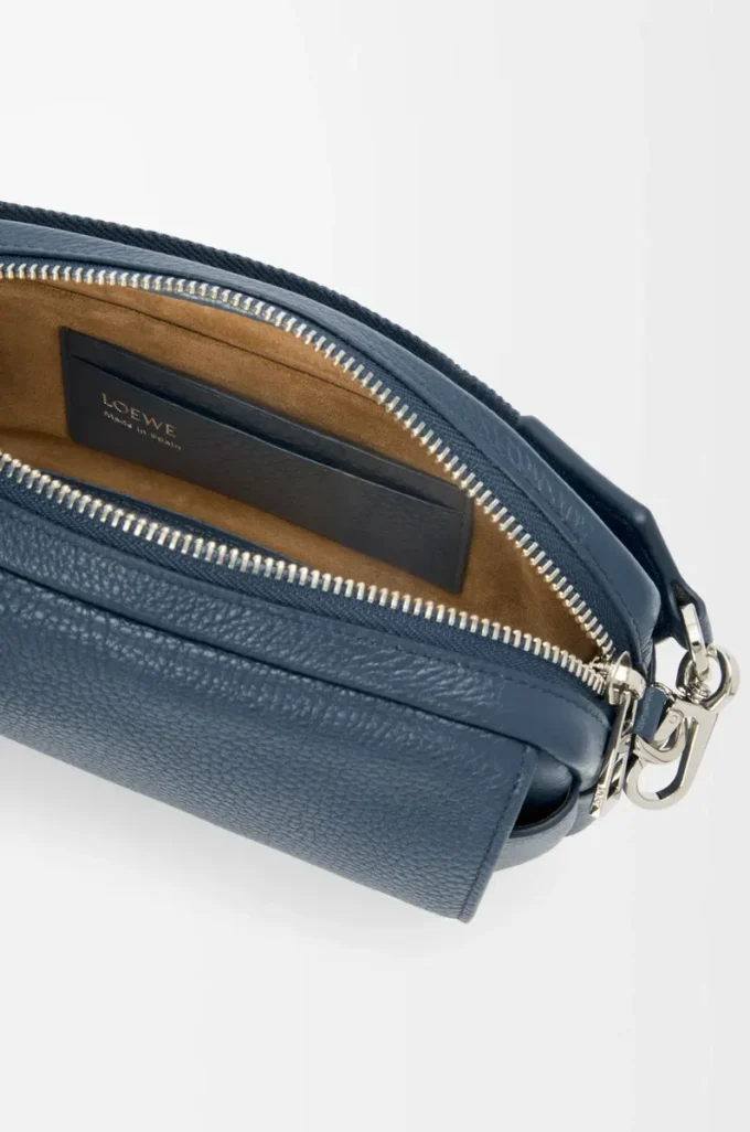 Small Pebble messenger bag in supple grained calfskin Indigo Dye Small Pebble messenger bag in supple grained calfskin Indigo Dye