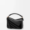 Small Puzzle bag in classic calfskin and suede Black Small Puzzle bag in classic calfskin and suede Black