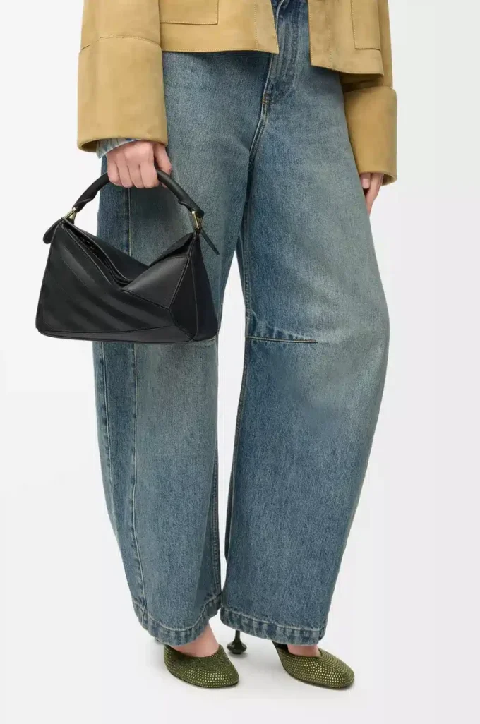 Small Puzzle bag in classic calfskin and suede Black Small Puzzle bag in classic calfskin and suede Black