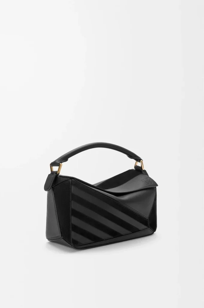 Small Puzzle bag in classic calfskin and suede Black Small Puzzle bag in classic calfskin and suede Black