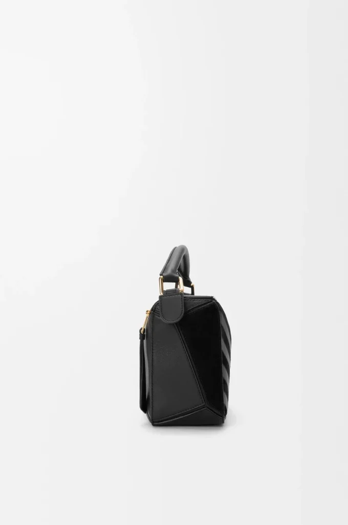 Small Puzzle bag in classic calfskin and suede Black Small Puzzle bag in classic calfskin and suede Black