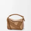 Small Puzzle bag in classic calfskin and suede Oak Small Puzzle bag in classic calfskin and suede Oak