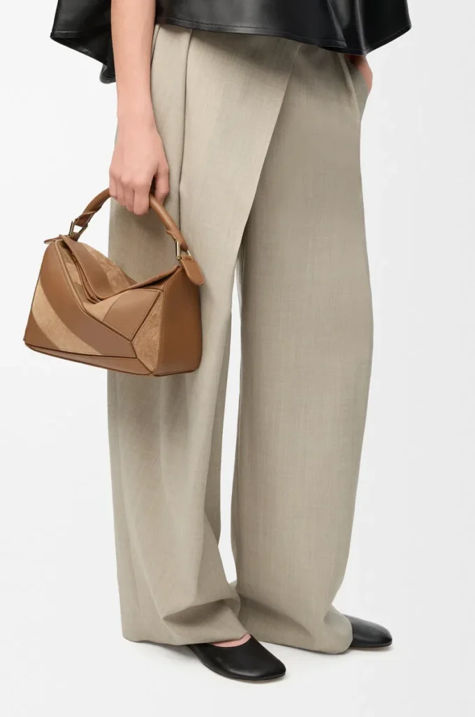 Small Puzzle bag in classic calfskin and suede Oak Small Puzzle bag in classic calfskin and suede Oak