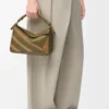 Small Puzzle bag in classic calfskin and suede Olive/Gold Small Puzzle bag in classic calfskin and suede Olive/Gold
