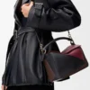 Small Puzzle bag in nappa calfskin Black/Burgundy Small Puzzle bag in nappa calfskin Black/Burgundy