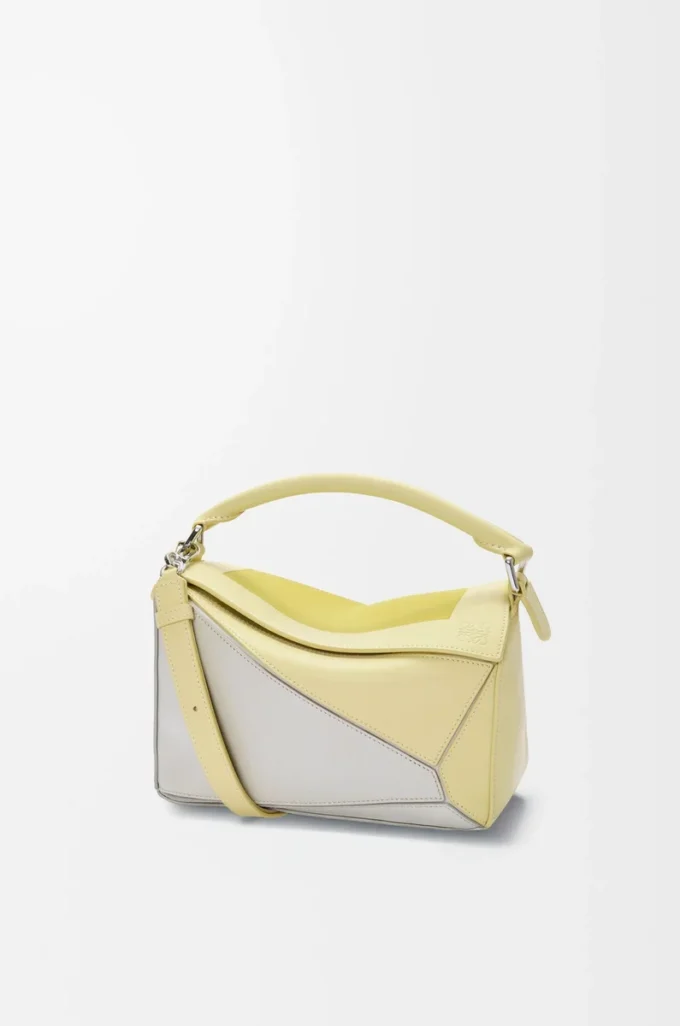 Small Puzzle bag in nappa calfskin Pale Grey/Light Citrine Small Puzzle bag in nappa calfskin Pale Grey/Light Citrine