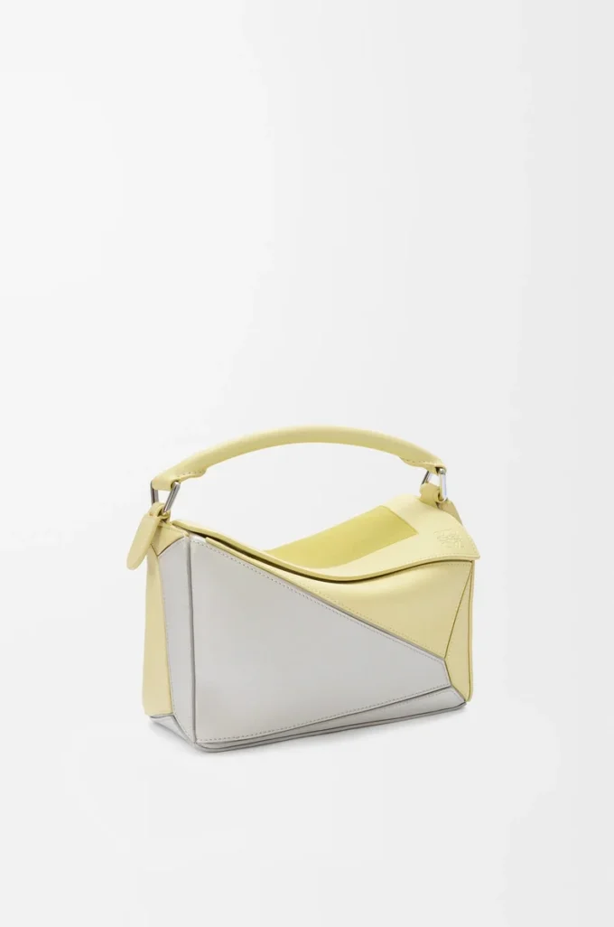 Small Puzzle bag in nappa calfskin Pale Grey/Light Citrine Small Puzzle bag in nappa calfskin Pale Grey/Light Citrine