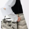 Small Puzzle bag in woven textile Black/White Small Puzzle bag in woven textile Black/White