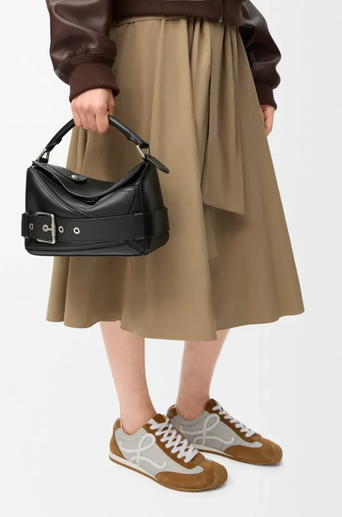 Small Puzzle Biker bag in shiny calfskin Black Small Puzzle Biker bag in shiny calfskin Black