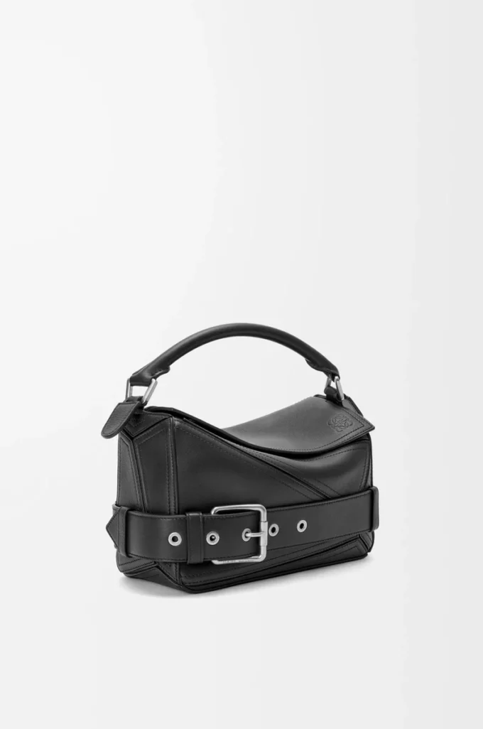 Small Puzzle Biker bag in shiny calfskin Black Small Puzzle Biker bag in shiny calfskin Black