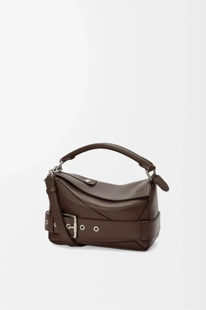 Small Puzzle Biker bag in shiny calfskin Dark Chestnut Small Puzzle Biker bag in shiny calfskin Dark Chestnut