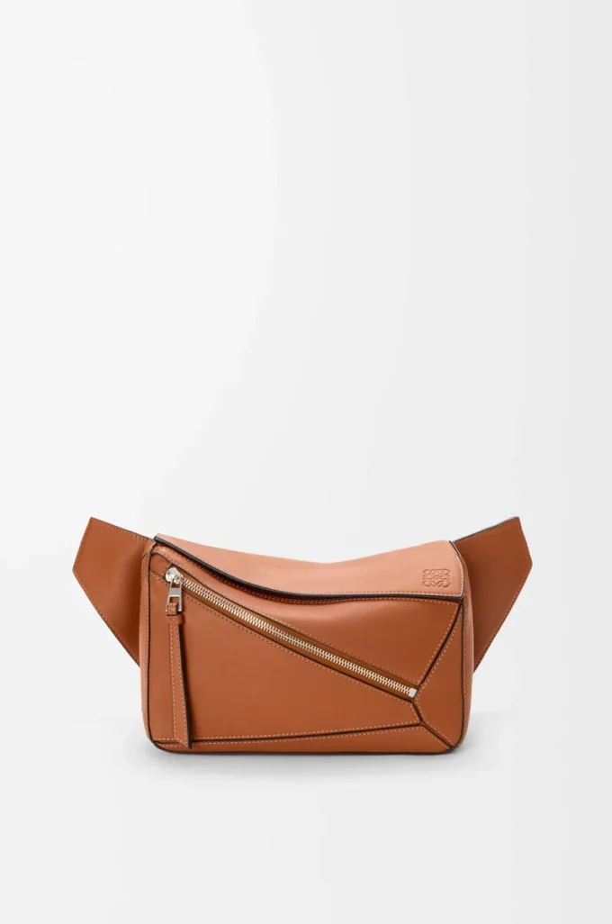 Small Puzzle bumbag in classic calfskin Tan