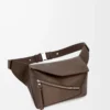 Small Puzzle bumbag in grained calfskin Dark Cigar