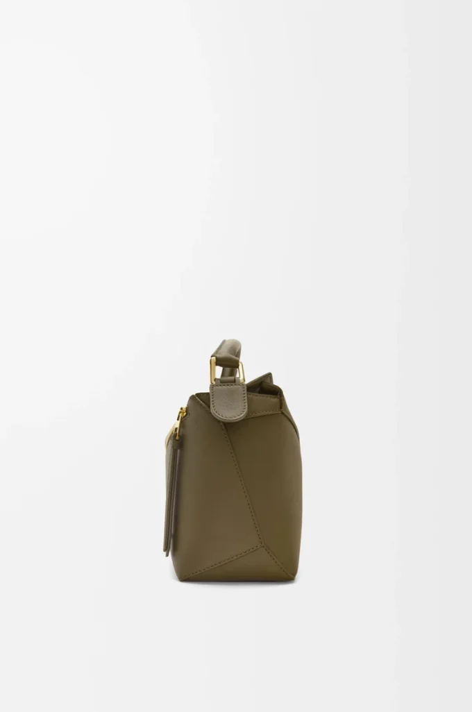 Small Puzzle Edge bag in classic calfskin Dark Khaki