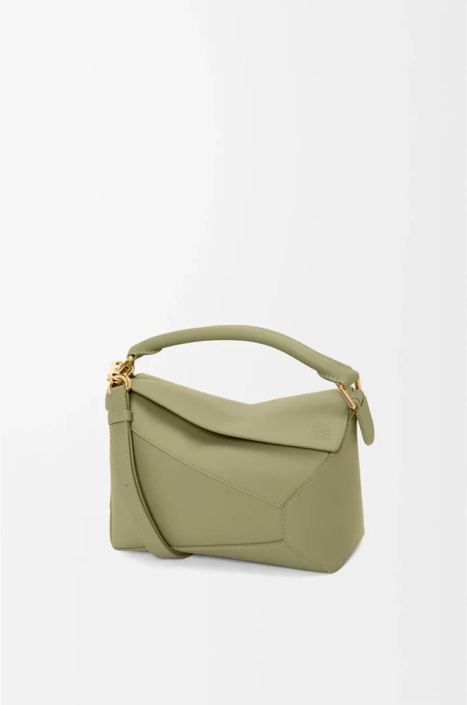 Small Puzzle Edge bag in classic calfskin Eucalyptus Green Small Puzzle Edge bag in classic calfskin Eucalyptus Green