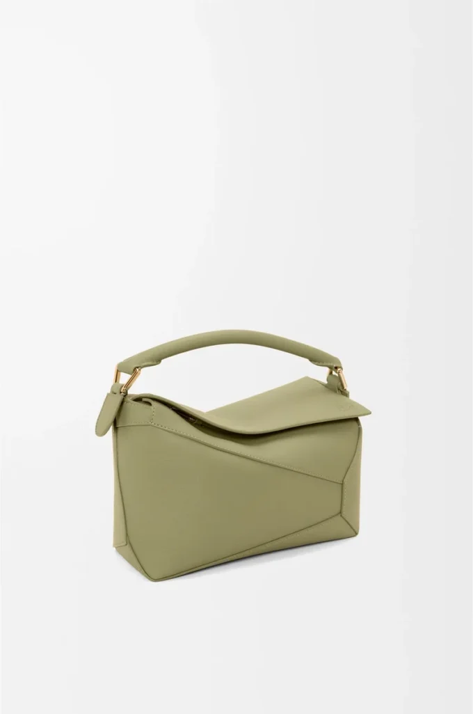 Small Puzzle Edge bag in classic calfskin Eucalyptus Green Small Puzzle Edge bag in classic calfskin Eucalyptus Green