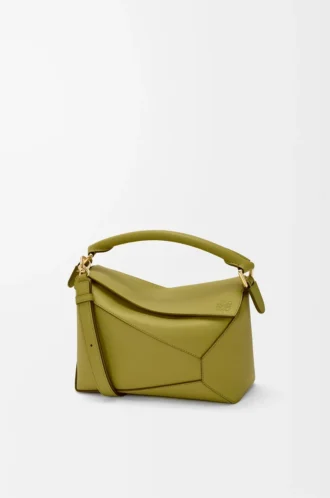 Small Puzzle Edge bag in classic calfskin Light Moss