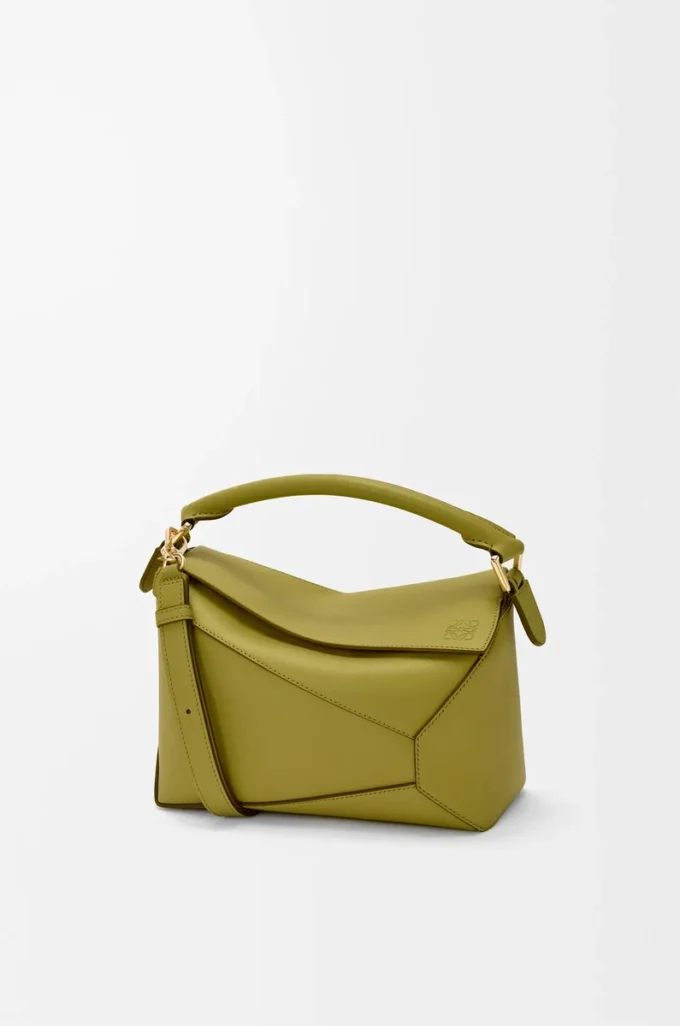 Small Puzzle Edge bag in classic calfskin Light Moss Small Puzzle Edge bag in classic calfskin Light Moss