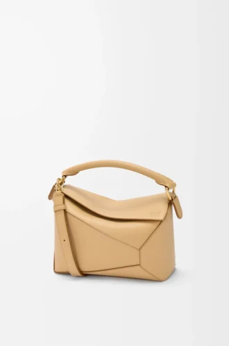 Small Puzzle Edge bag in classic calfskin Silk Beige