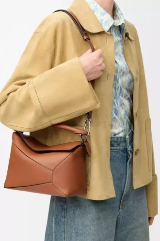 Small Puzzle Edge bag in classic calfskin Tan