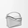 Small Puzzle Edge bag in laminated lambskin Silver Small Puzzle Edge bag in laminated lambskin Silver