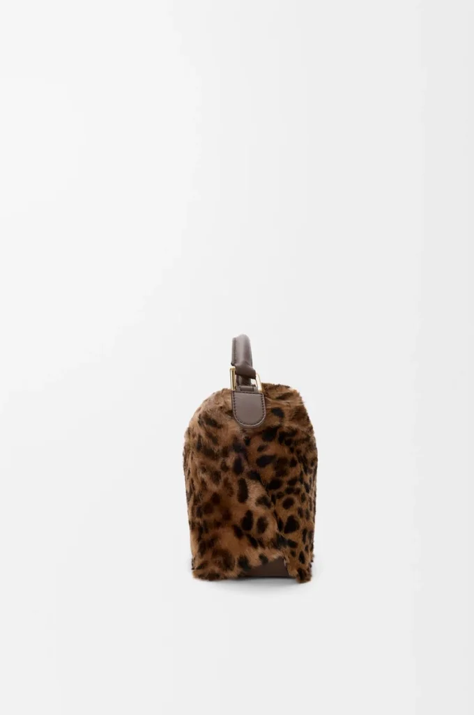 Small Puzzle Edge bag in printed shearling Beige/Brown Small Puzzle Edge bag in printed shearling Beige/Brown