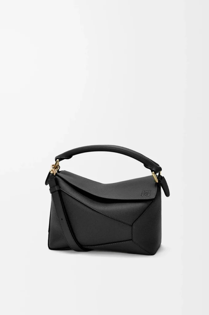 Small Puzzle Edge bag in soft grained calfskin Black Small Puzzle Edge bag in soft grained calfskin Black